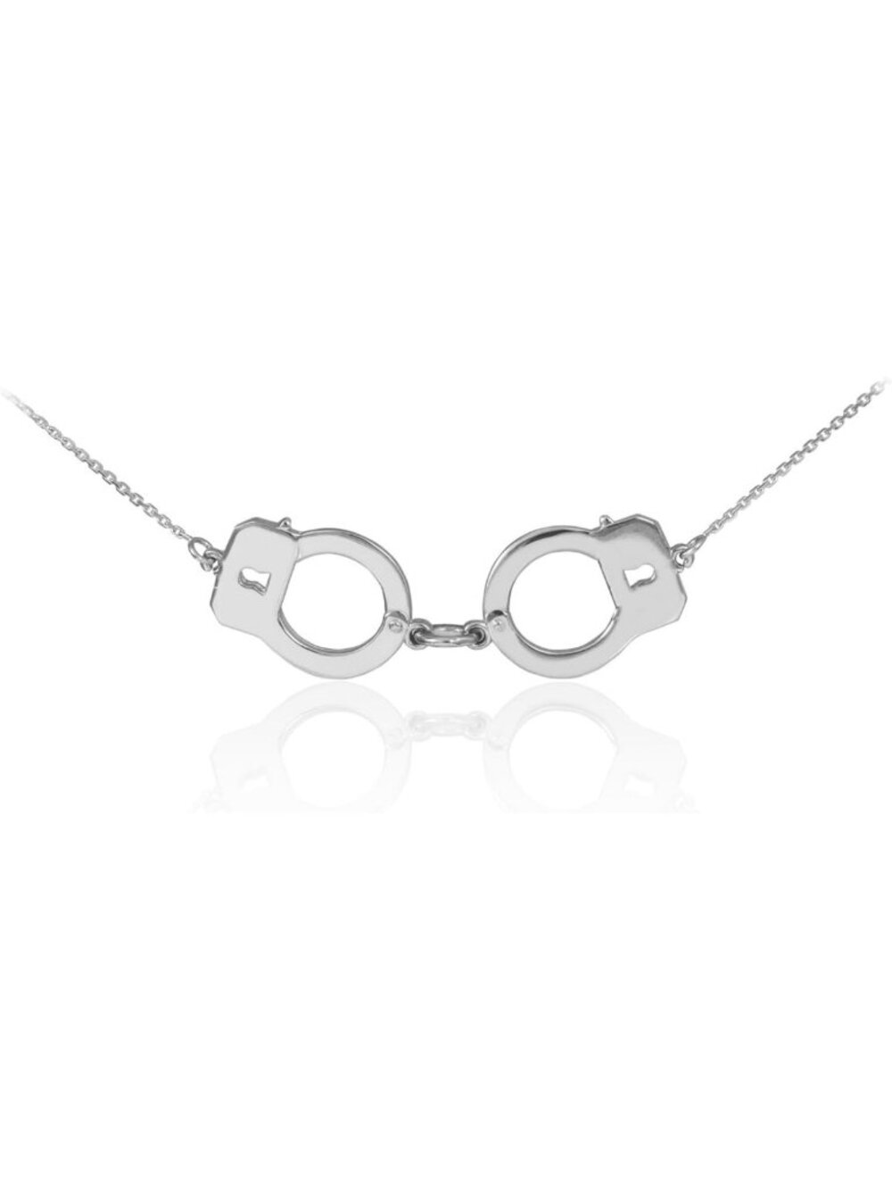 Sterling Silver Handcuff Necklace - Trendy Jewelry, Unique Gift for Her